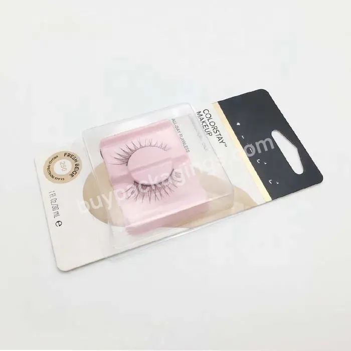 Custom Clear Disposable Pvc Blister Folded Slide Card Packaging With Hang Hole For Cosmetic