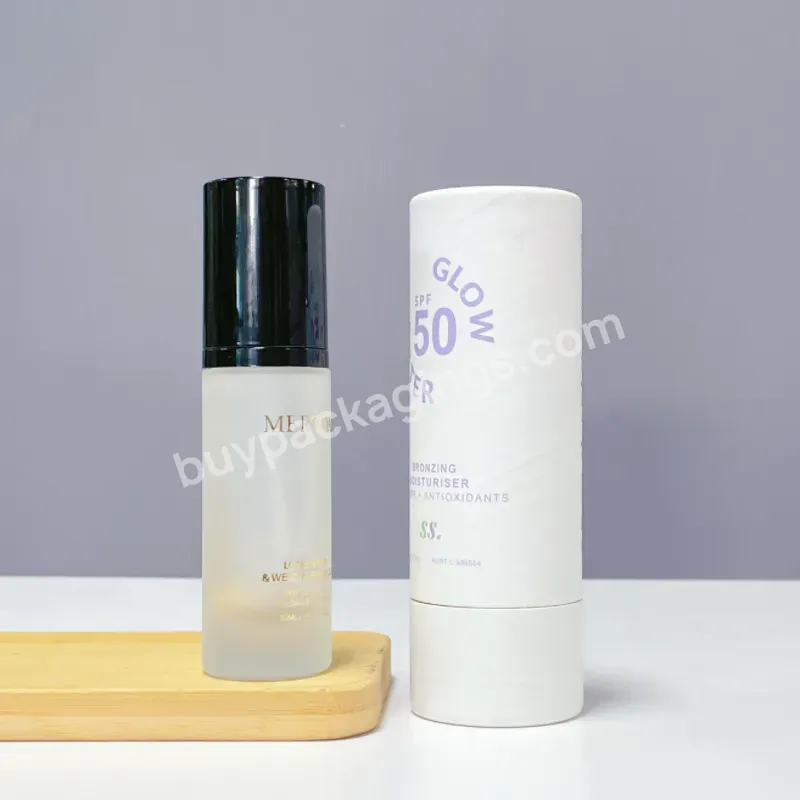 Custom Clear Frosted Thick Bottom 1oz Skincare Oil Serum Glass Bottle Pump 30 Ml Lotion Dispenser With Treatment Pump