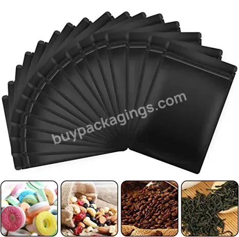 Custom Clear Matte Black Food Packaging Candy Nut Snack Package Flat Zipper Plastic Mylar Bag