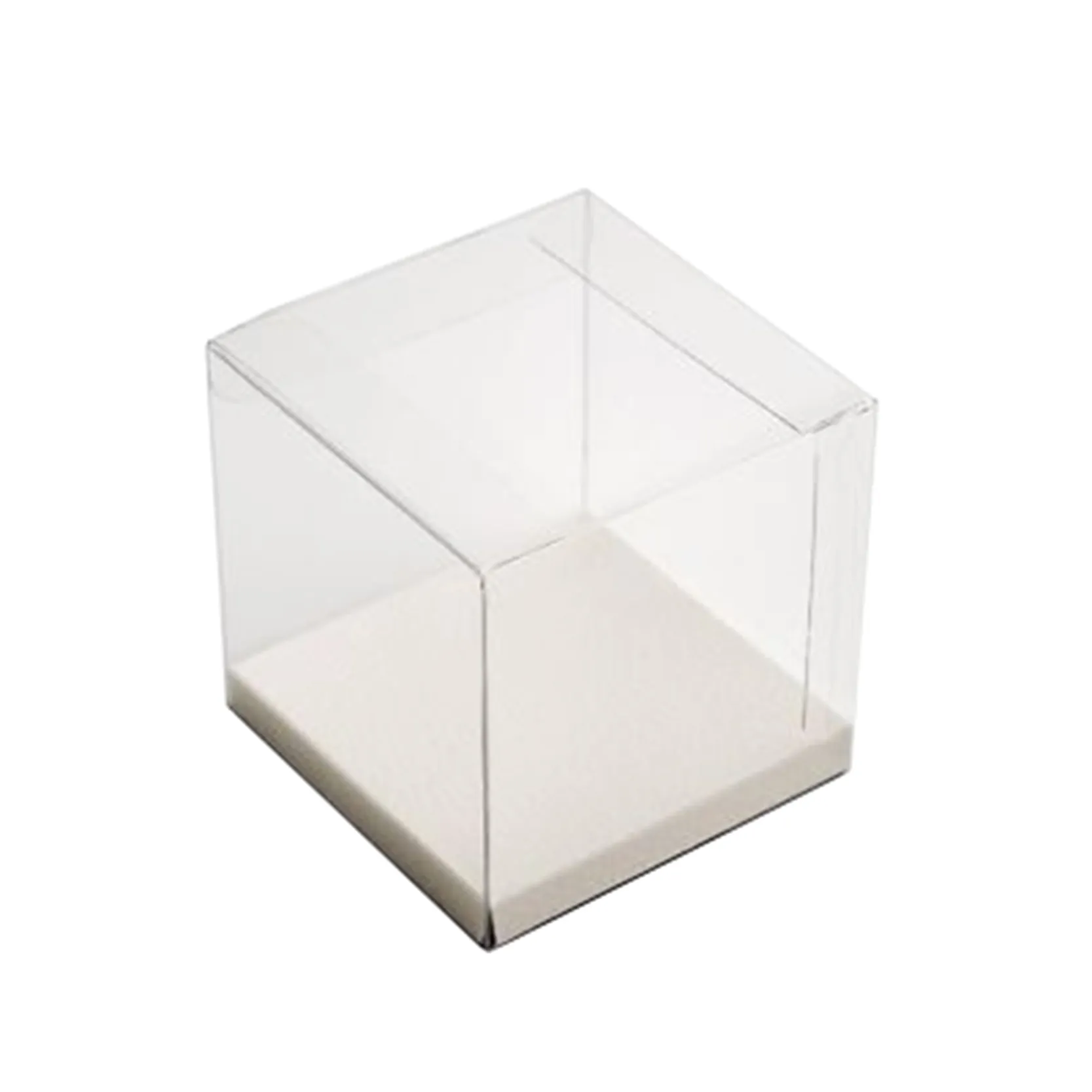 Custom clear packaging cake acetate box with white paper insert