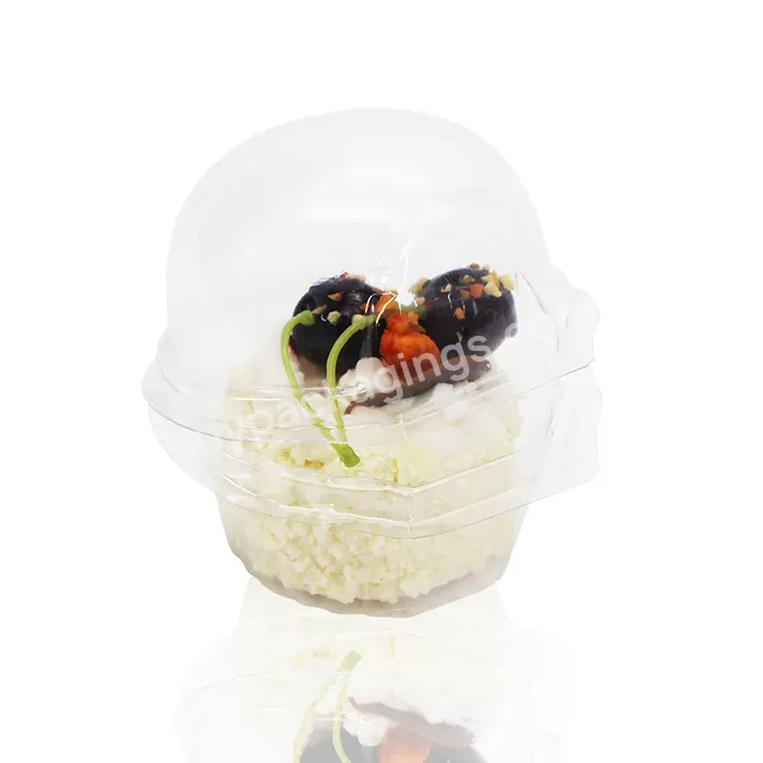 Custom Clear Plastic Clamshell Mini Single Christmas Cupcakes Boxes Packaging Cupcake Container