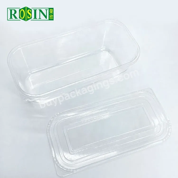 Custom Clear Plastic Disposable Food Grade Cold Yogurt Container Ice Cream Cake Freezer Refrigerated Rectangular Box With Logo