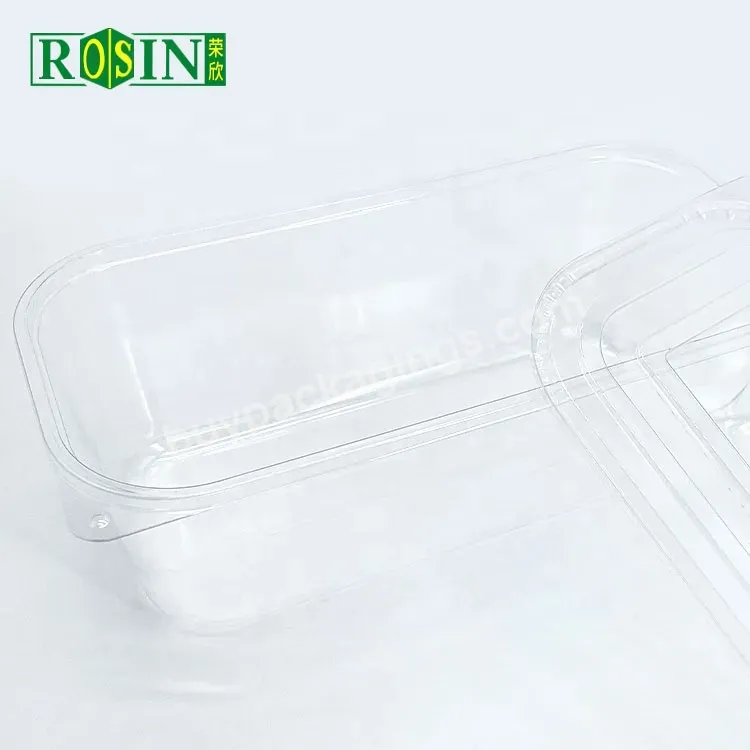 Custom Clear Plastic Disposable Food Grade Cold Yogurt Container Ice Cream Cake Freezer Refrigerated Rectangular Box With Logo