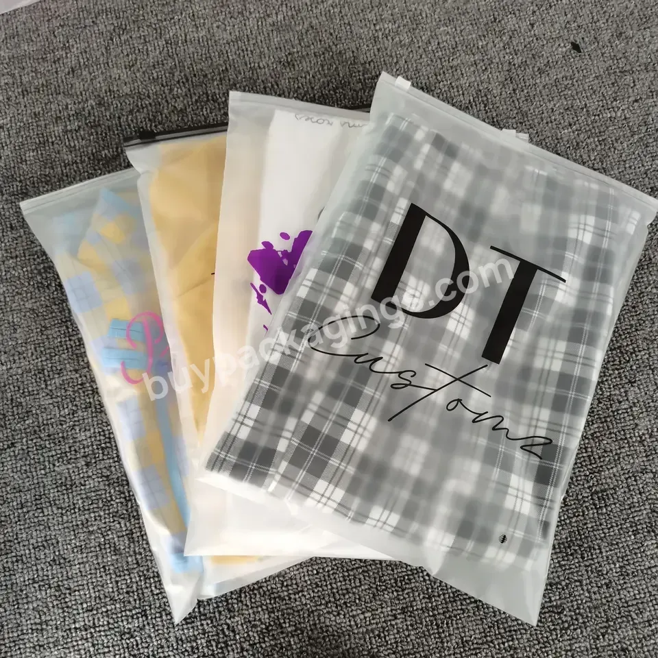 Custom Clear Printed Zipper Plastic Bag With Customized Logo Resealable Poly Bags For Clothes Shirt Swimwear Packaging