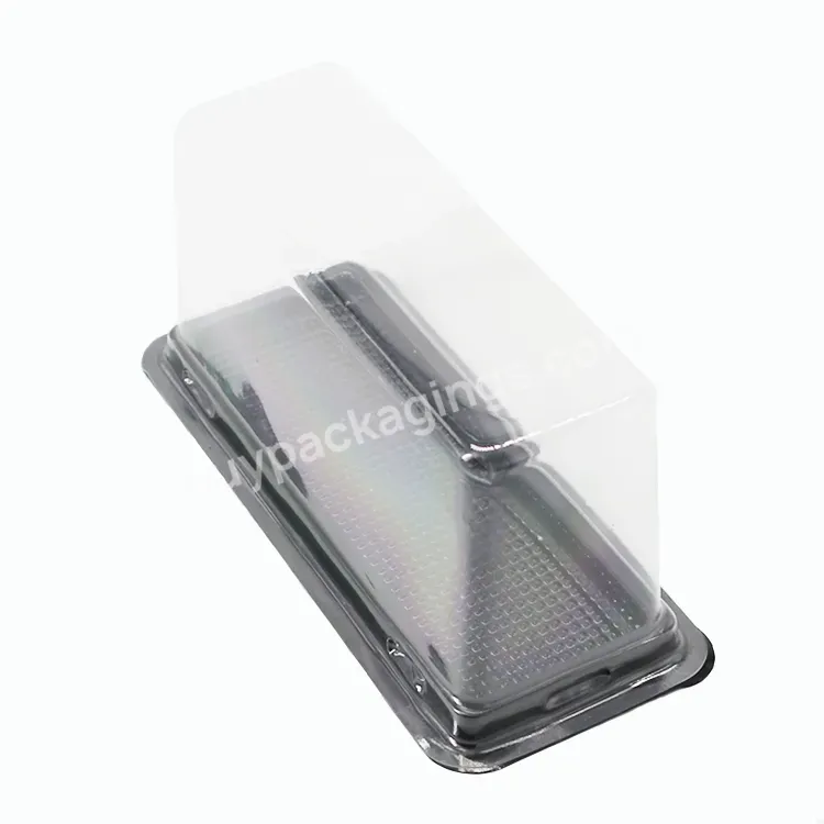 Custom Clear Recycle Pet Disposable Food Container Plastic Rectangle Cake Box With Clear Lid