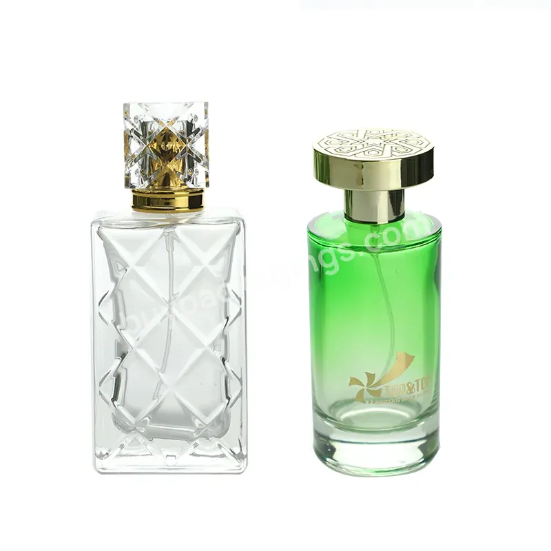 Custom Clear Round Cylinder Glass Luxury Perfume Bottles With Crown Shaped Cap