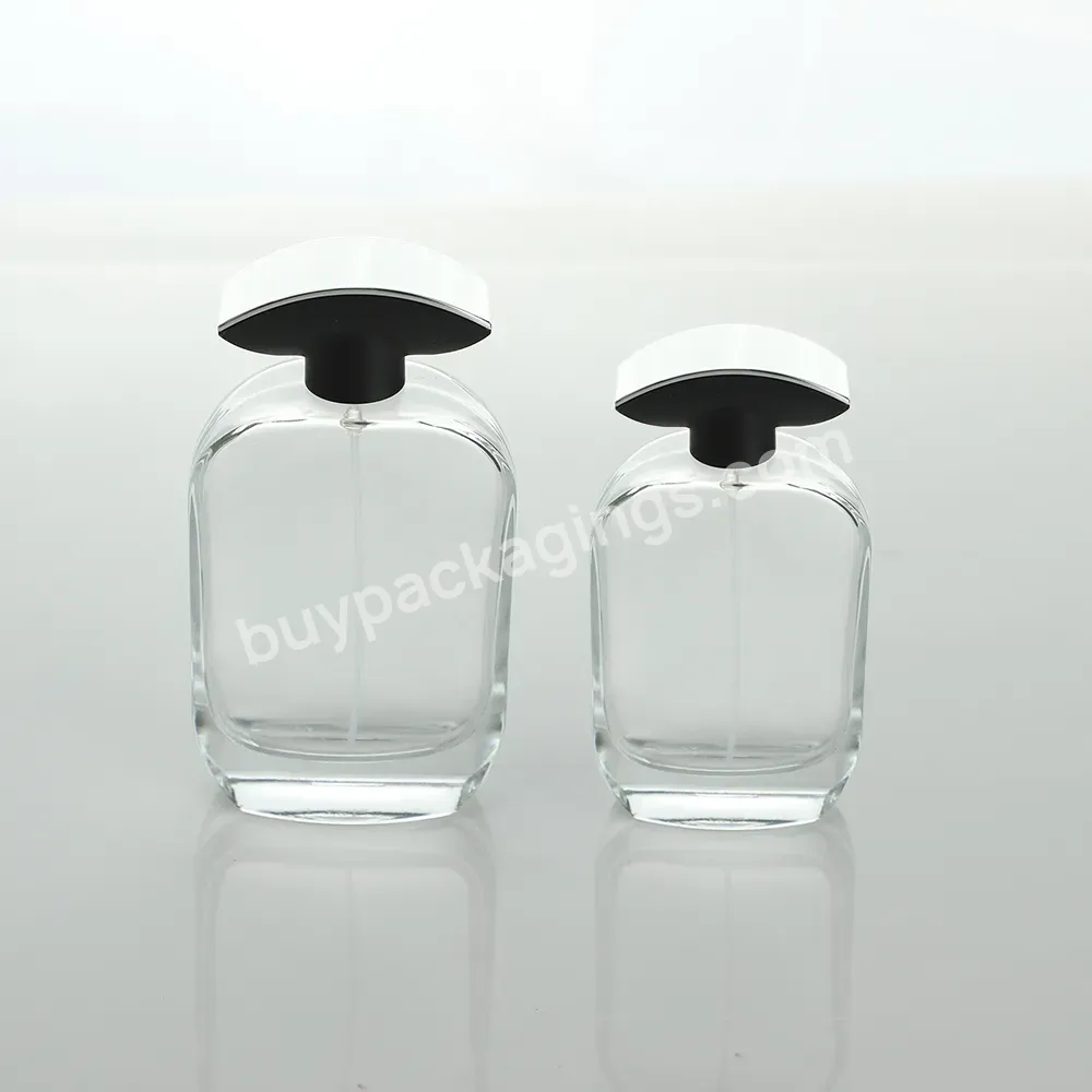 Custom Clear Square Flat Empty Glass Perfume Packaging Bottles Wholesale