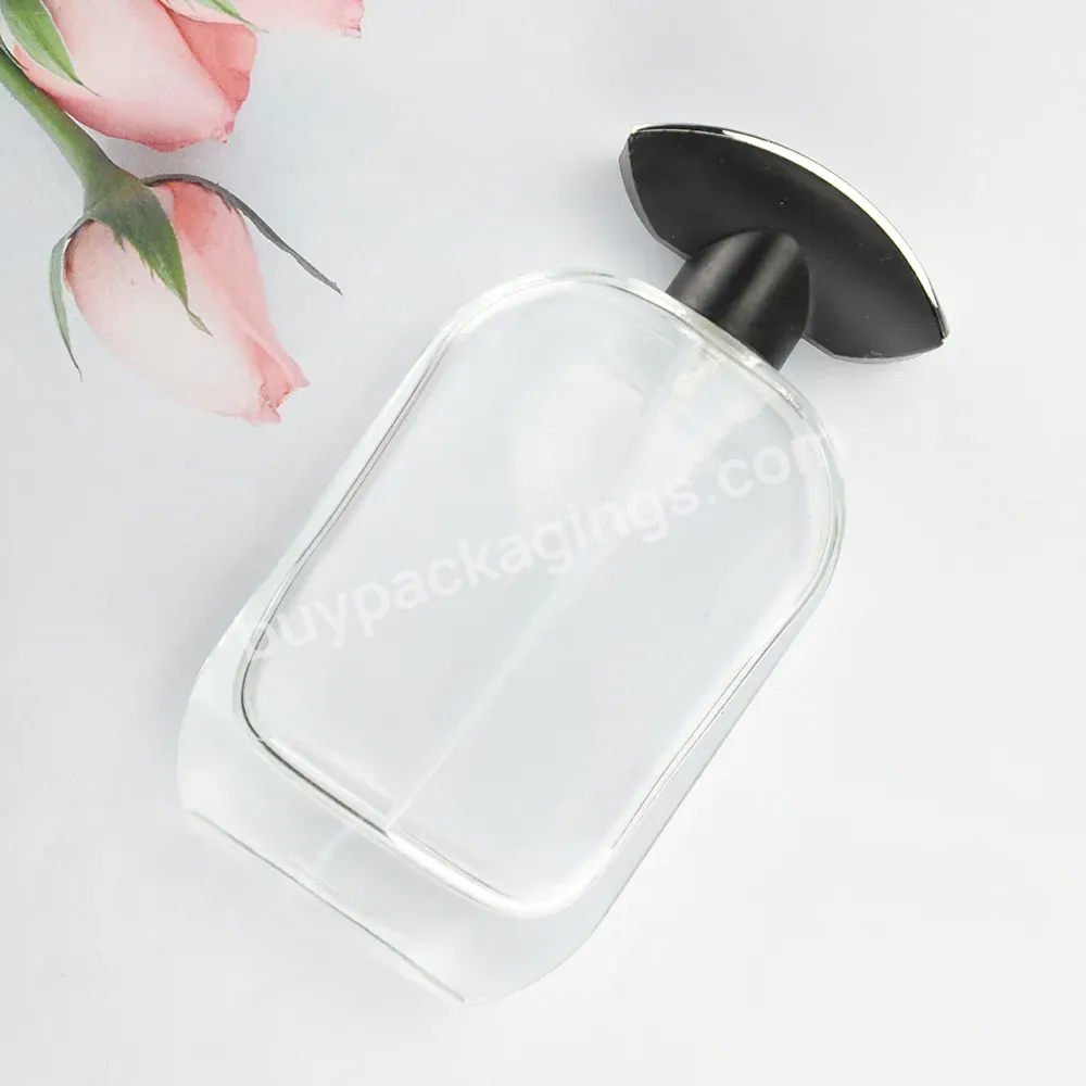 Custom Clear Square Flat Empty Glass Perfume Packaging Bottles Wholesale