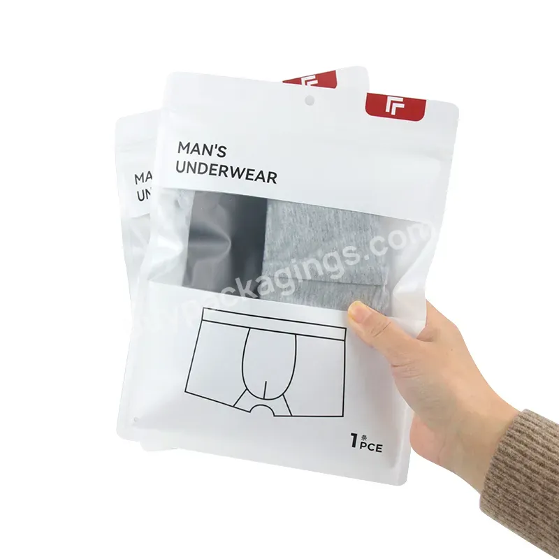 Custom Clear Zip Lock Plastic Underwear Zipper Swimming Clothes Packaging Underwear Bag Logo