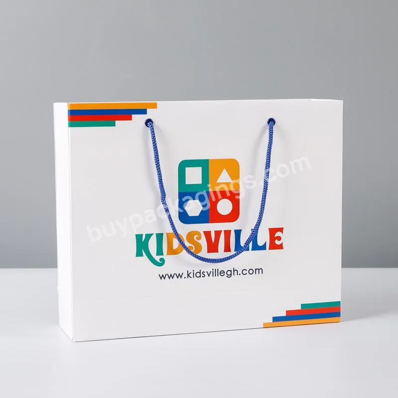 custom Clothes store retail colorful packaging gift carry bags boutique shopping paper bags with your own logo