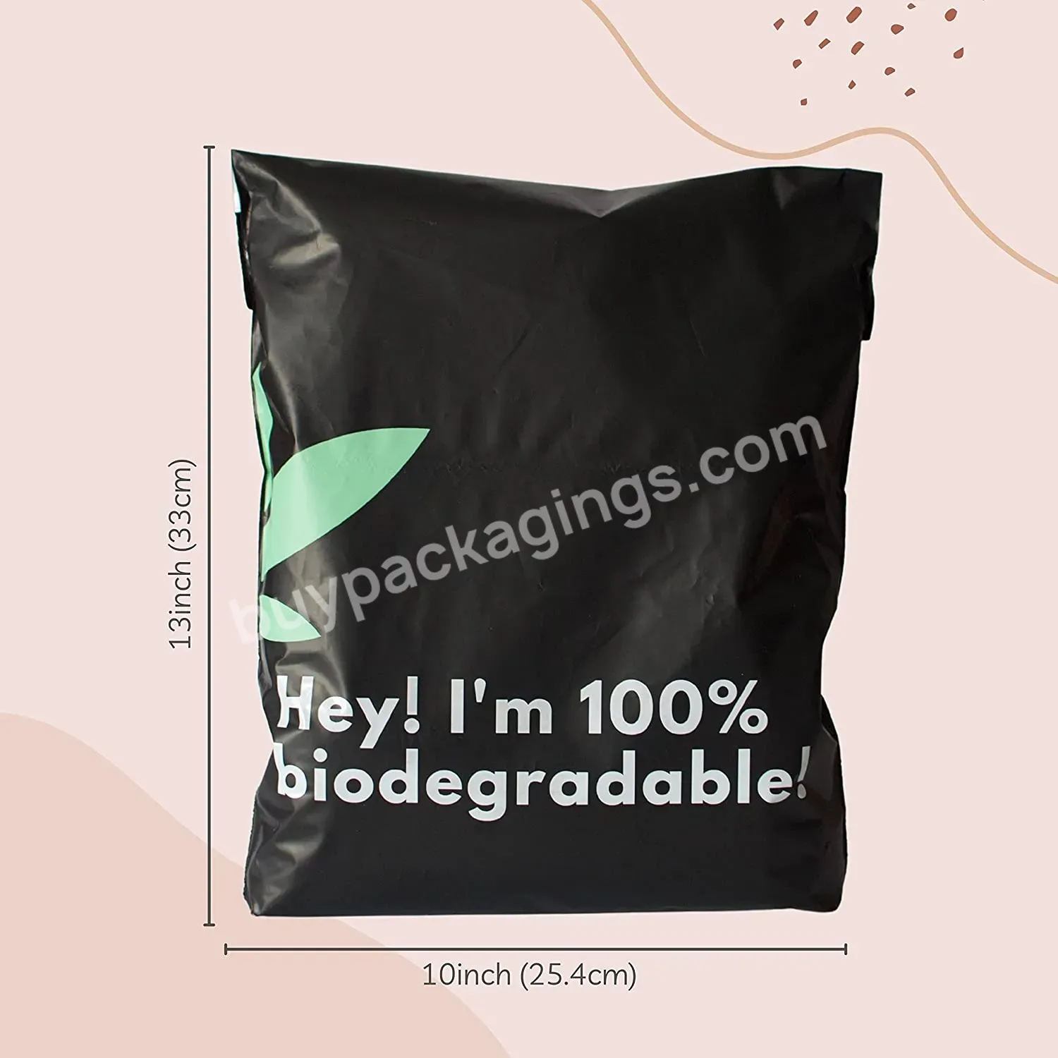 Custom Clothing Compostable Plant Based Black Poly Mailer Bag Eco-friendly