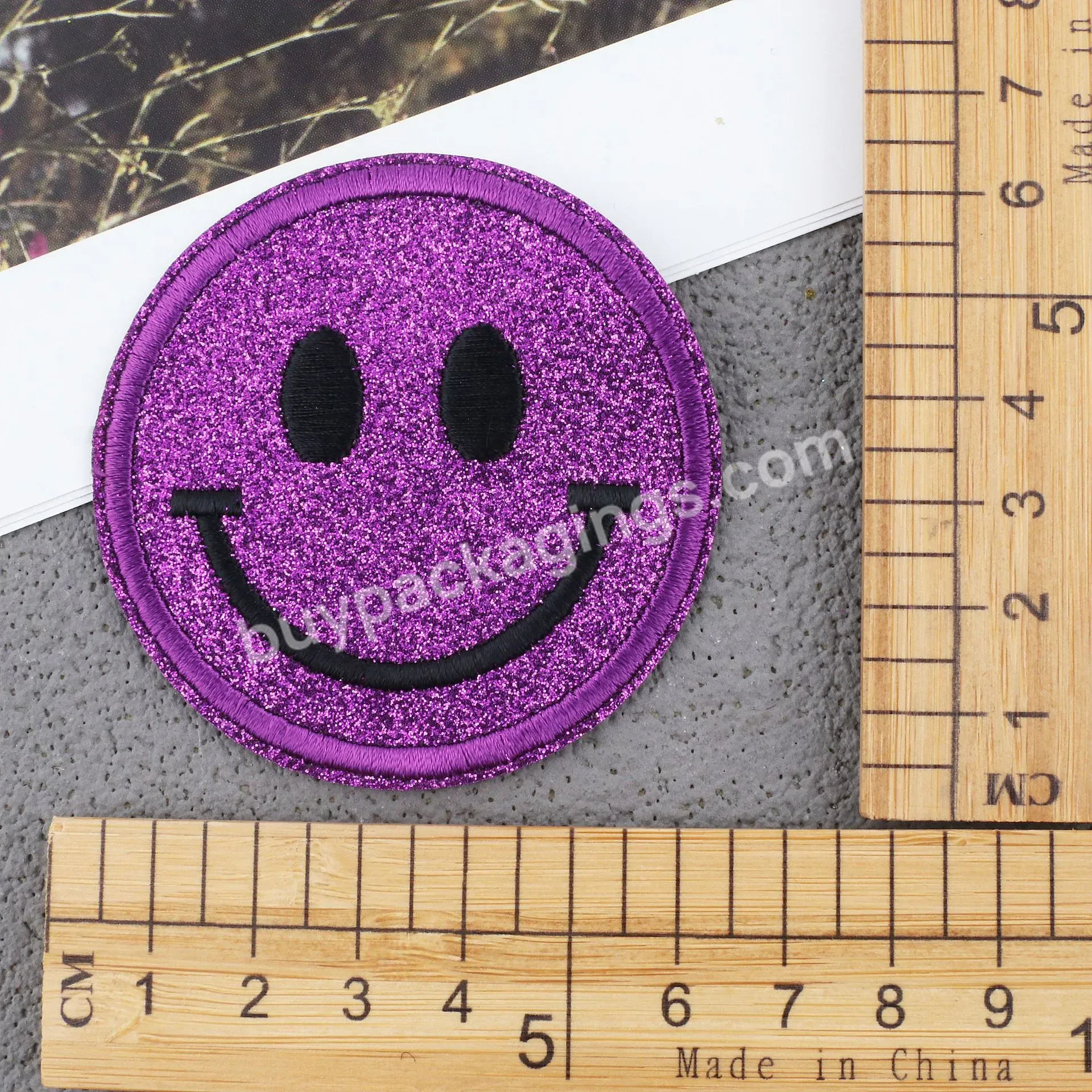 Custom Clothing Embroidery Iron On Smiley Face Patches