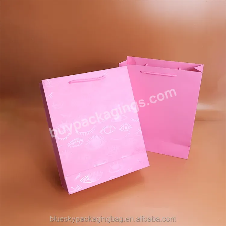 Custom Clothing Pink Shopping Bags Gift Paper Bag Packaging With Handle Luxury Bags For Wedding/jewelry/cosmetic