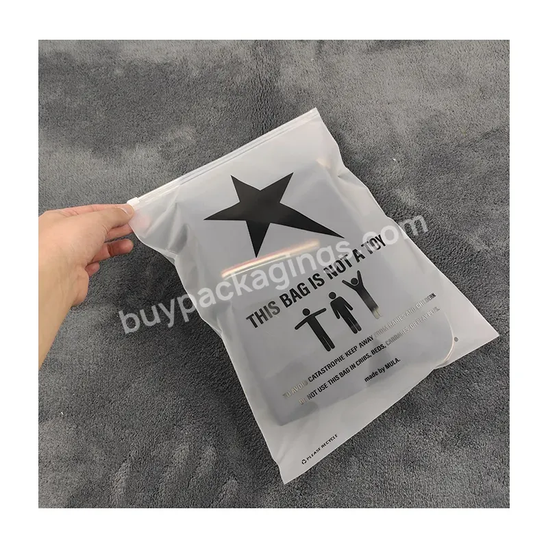 Custom Clothing Printed Pvc Slider Frosted Plastic Ziplock Bag For Package