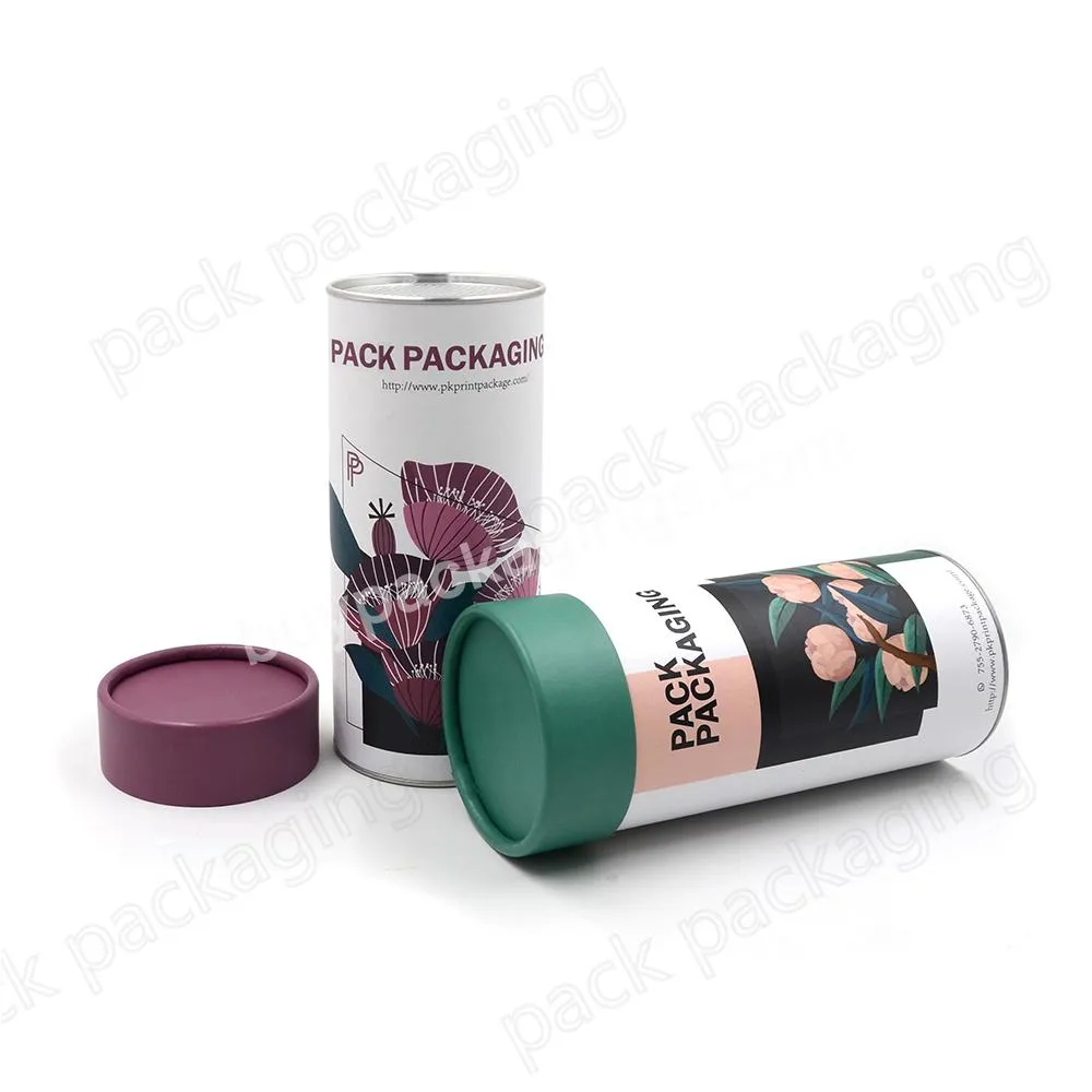 Custom Coffee Bean Composite Tube Paper Canister with Easy Peel Off Lid paper tube packaging