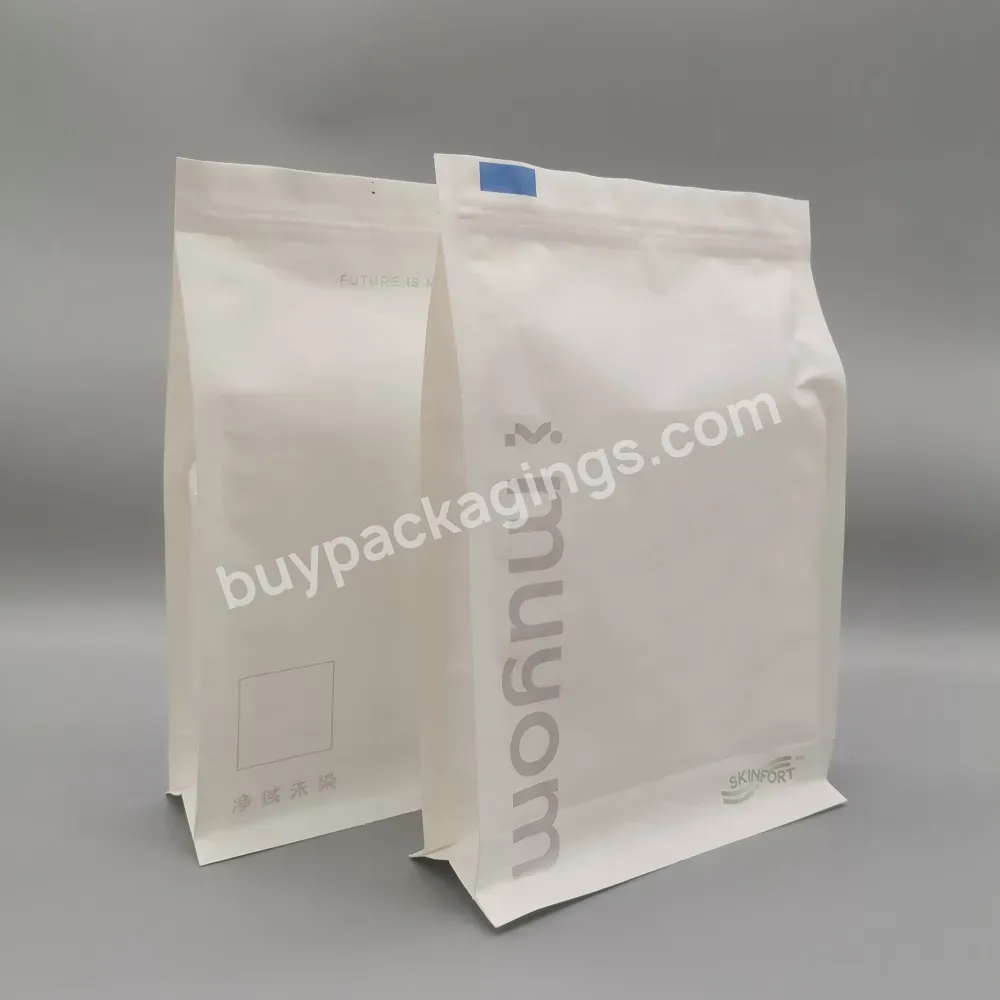 Custom Coffee Packaging Kraft Paper Flat Bottom Bags Zipper Top Square Bottom Tea Bags Plastic Packaging For Sanck Food Coffee