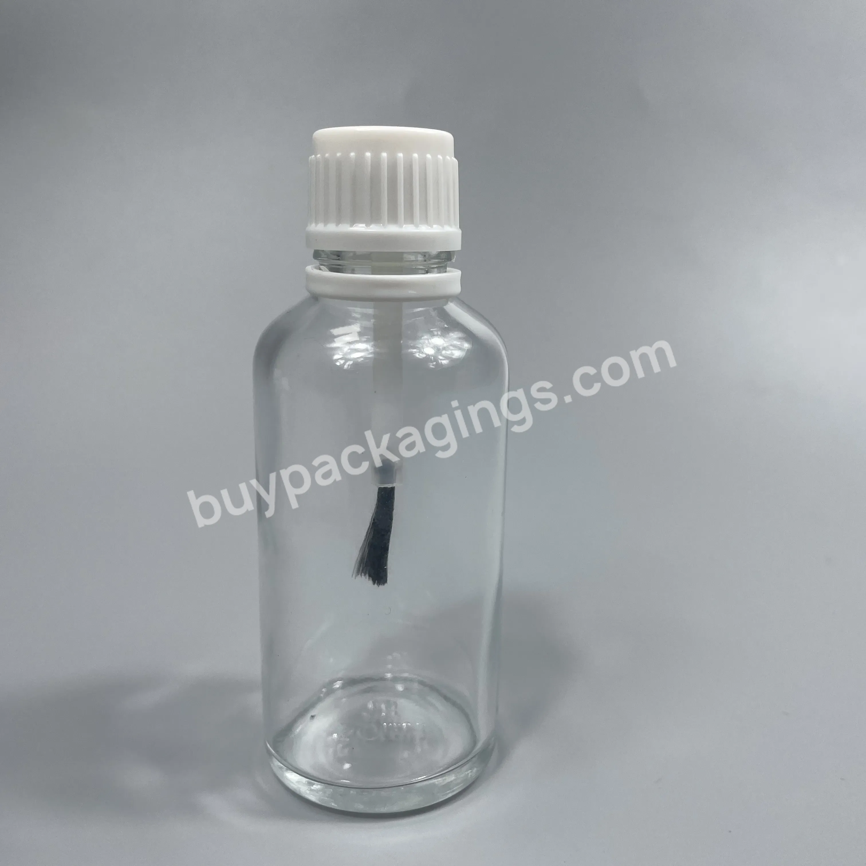 Custom Color 10ml 15ml 20ml 30ml 50ml Glass Oil Bottle With 18mm Brush Plastic Cap