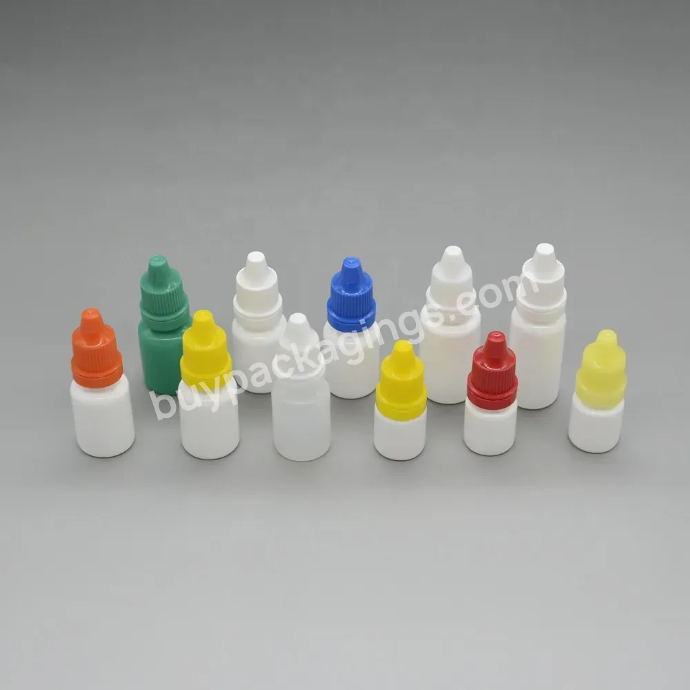 Custom Color 5ml Eye Dropper Bottle Screw Cap Liquid Medicine Plastic Bottle With Colorful Temper Evident Eye Dropper Cap