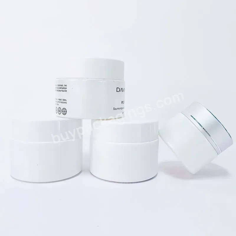 Custom Color And Logo 30g 50g White Face Skincare Body Butter Lips Scrub Empty Cosmetic Package Glass Cream Jar - Buy Manufacturer For Cosmetics Glass Jars,Cosmetic Face Cream Glass Jar,Colourful Customised Cosmetic Glass Jars.