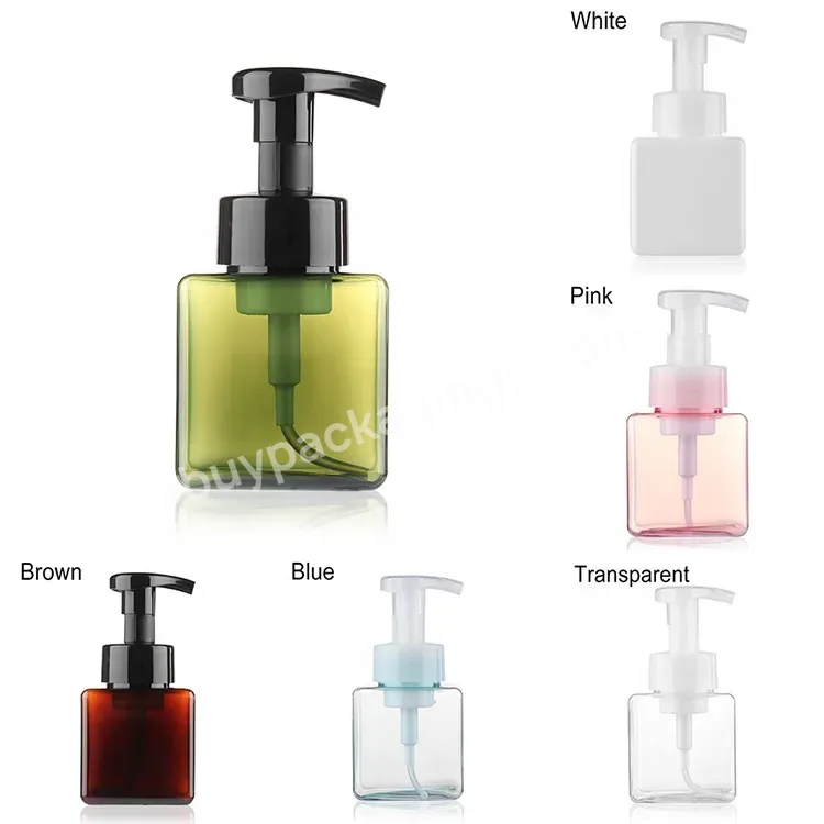 Custom Color Hand Liquid Soap 16 Oz 500ml Plastic Square Bottle Lotion Pump Wholesale Pet Empty Foam Shampoo Soap Pump Bottle