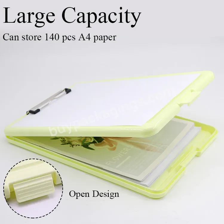 Custom Color Logo Letter Size Filing Product Document Paper File Case Hanging Expanding Storage Clipboard Plastic