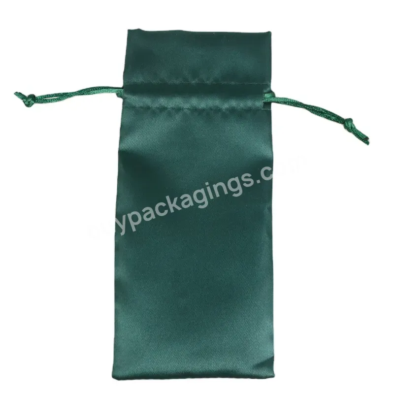 Custom Color Logo Satin Underwear Swimwear Wig Jewelry Wedding-candy Factory Satin-bags Packaging Drawstring Bag