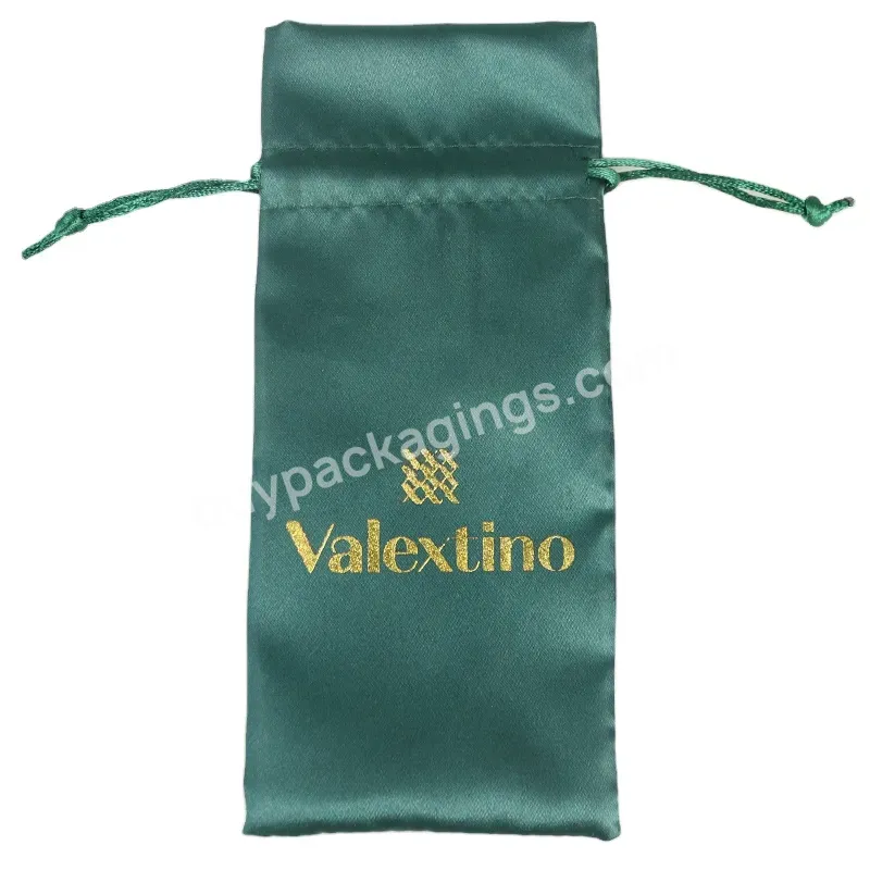 Custom Color Logo Satin Underwear Swimwear Wig Jewelry Wedding-candy Factory Satin-bags Packaging Drawstring Bag