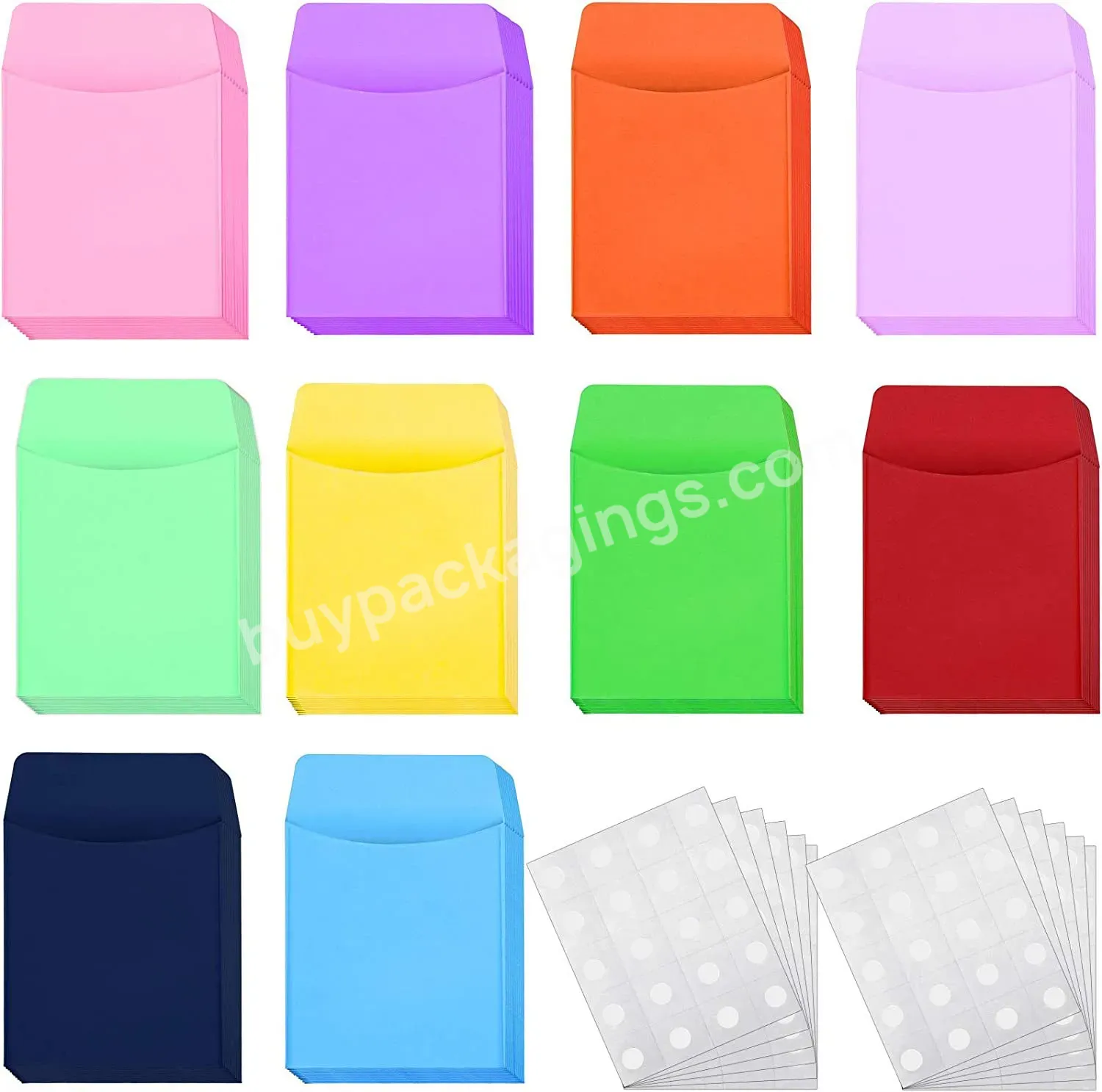Custom Color Mini Kraft Paper Envelopes For Seeds Coin With Dot Double Sided Tape Or Self Adhesive