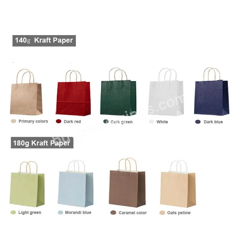 Custom Color Paper Handbag Factory Price With Logo Print Paper Handle Luxury Gift Bag Kraft Paper Bag