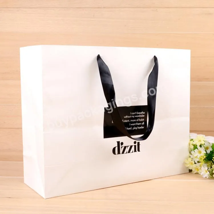 Custom Color Paper Handbag Factory Price With Logo Print paper handle luxury gift bag