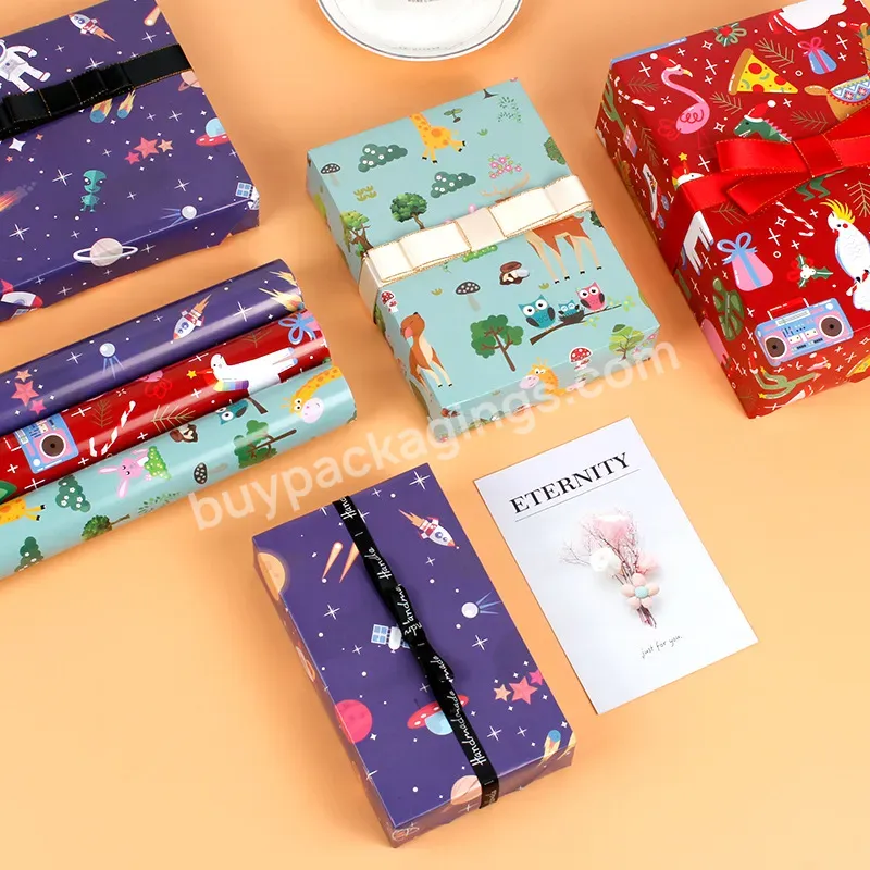 Custom Color Printed Gift Wrapping Paper Christmas Birthday Gift Cartoon Wrapping Paper Wholesale