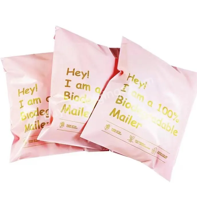 Custom Color Recyclable Personalized Printed Compostable Self Seal Express Shipping Clothing Package Pink Polly Mailer Bags