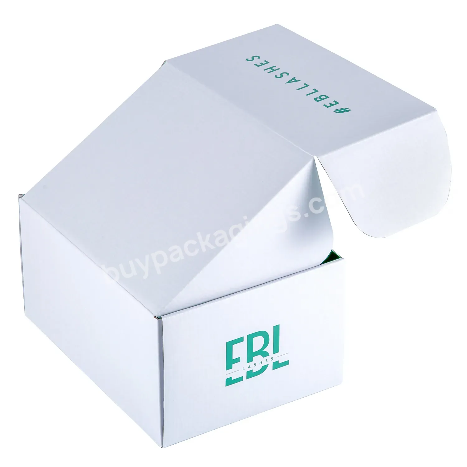 Custom Colored Logo Packaging Cardboard Box Printed Eco Clothing Poly Cosmetic Flat Green Mailer Box