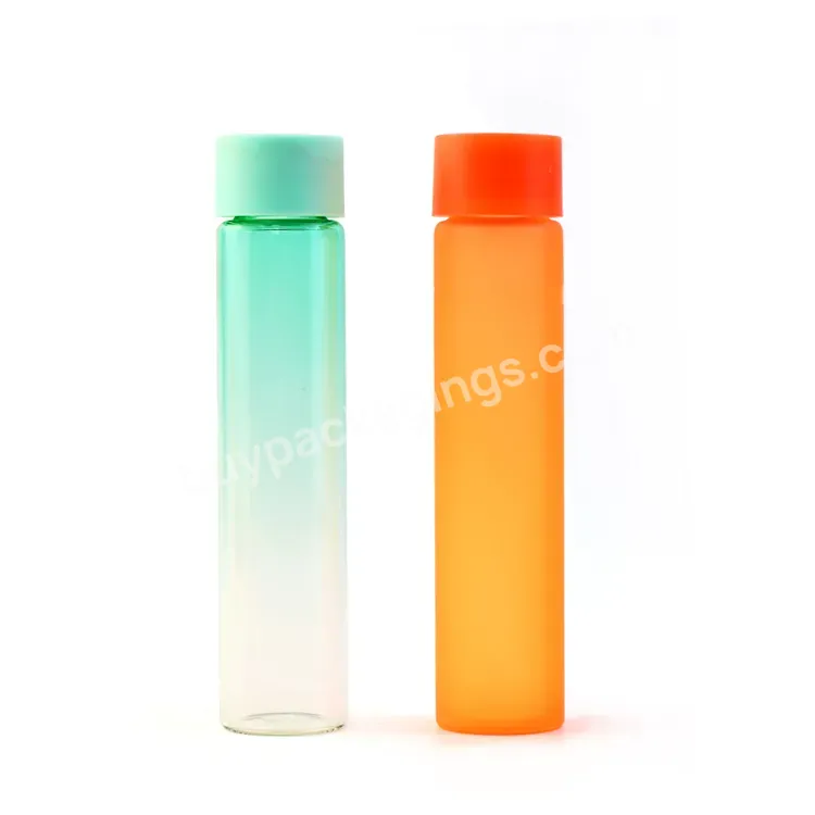 Custom Colored Printing Smell Proof Leak Proof Golden /sliver Cap Luxury Glass Test Tube With Child Proof Lid