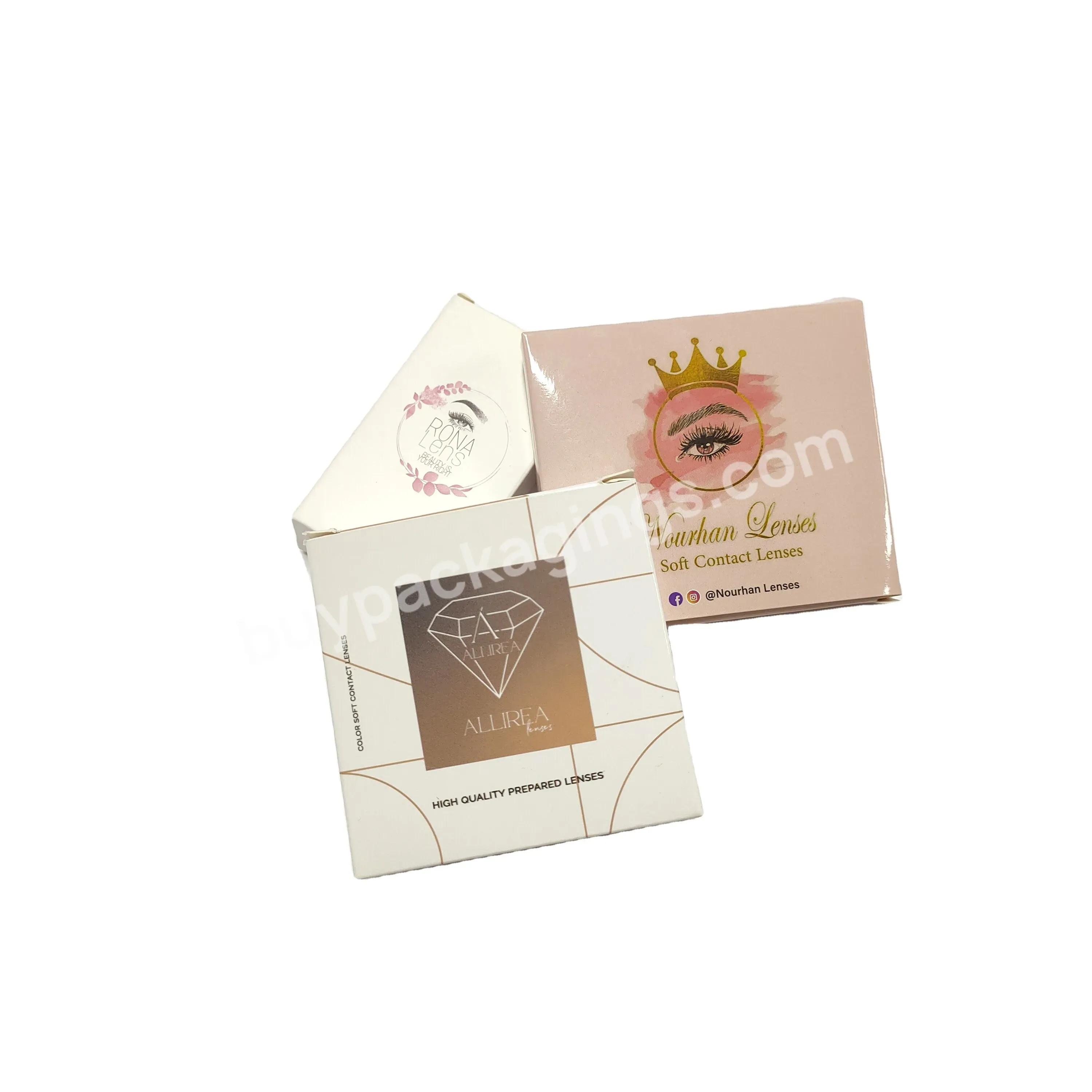 Custom Colorful Contact Lenses Cosmetics Box Packaging Box With Logo