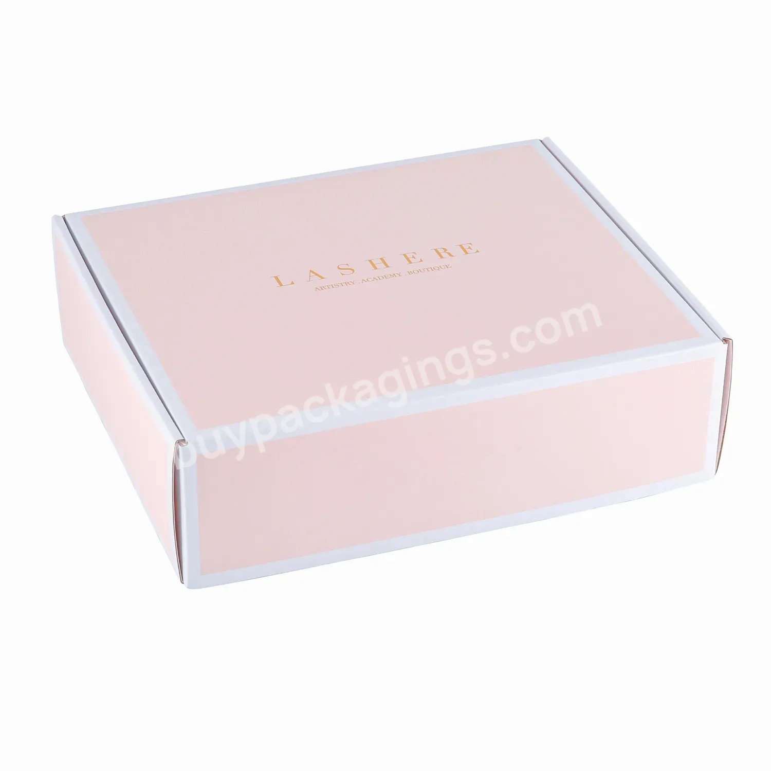 Custom Colorful Custom Logo Pink Printed Flat Pack Folding Packaging Corrugated Die Cut Mailing Box