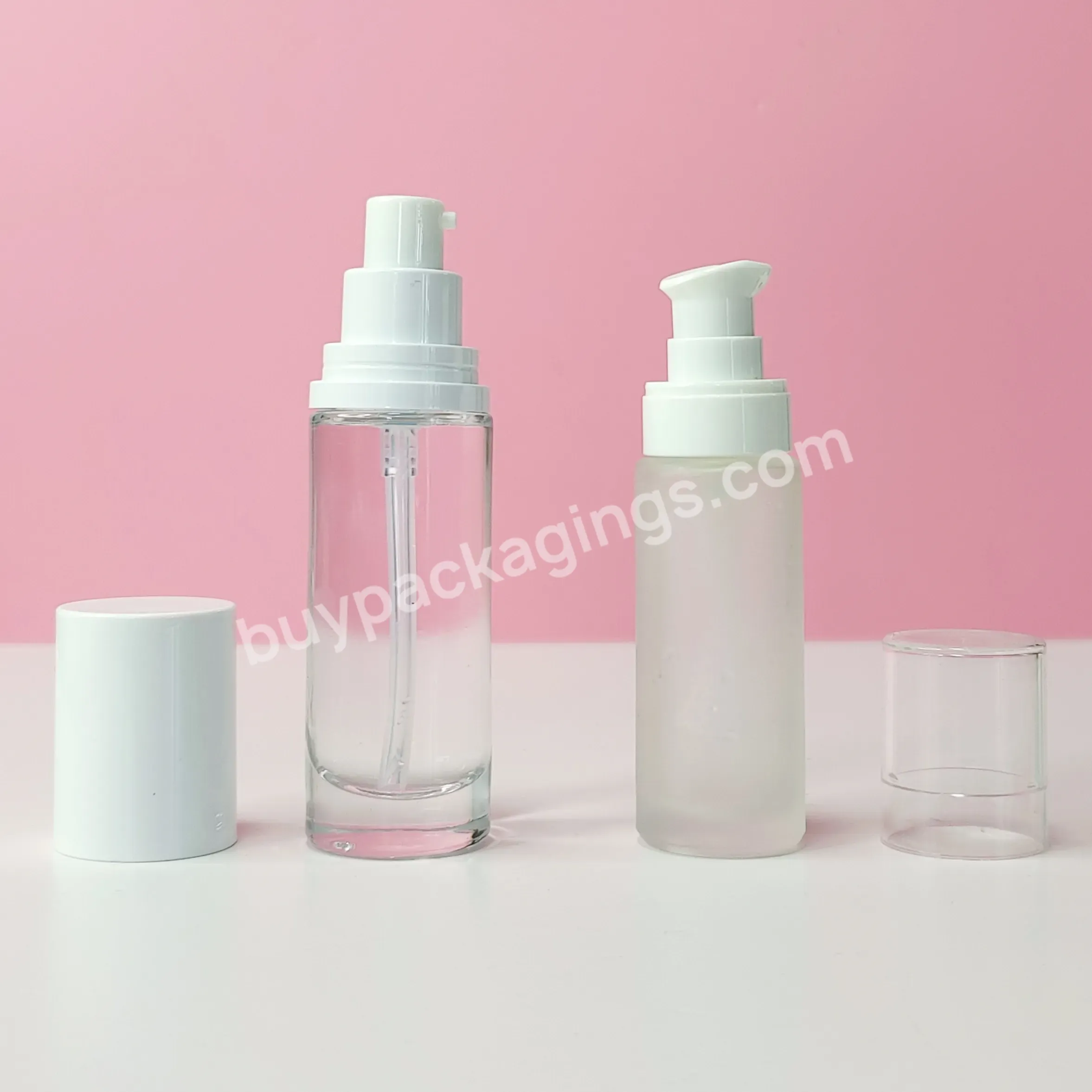 Custom Colorful Luxury 30ml 1oz Lotion Skin Care Liquid Foundation Container Wholesale Glass Bottle