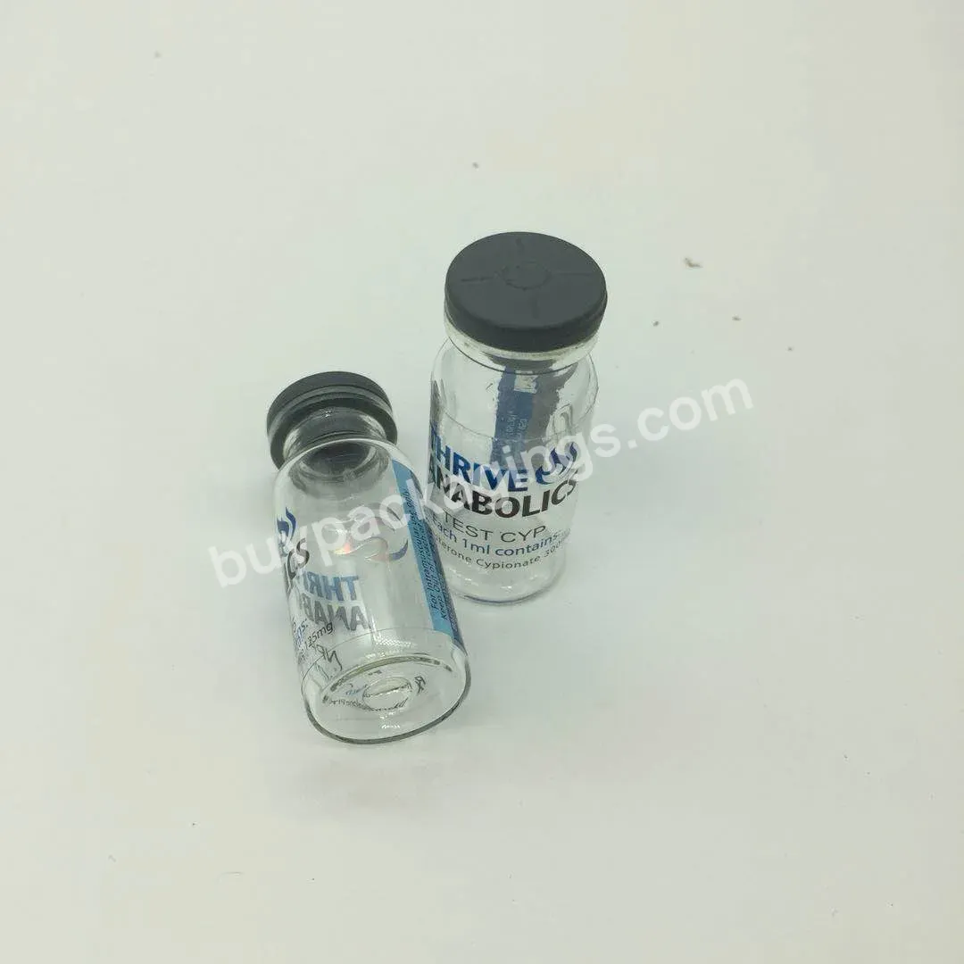 Custom Colorful Printing Silver Hologram Pvc 10ml Vial Labels Pvc Stickers Rolls For Steriod By Labeling Machine