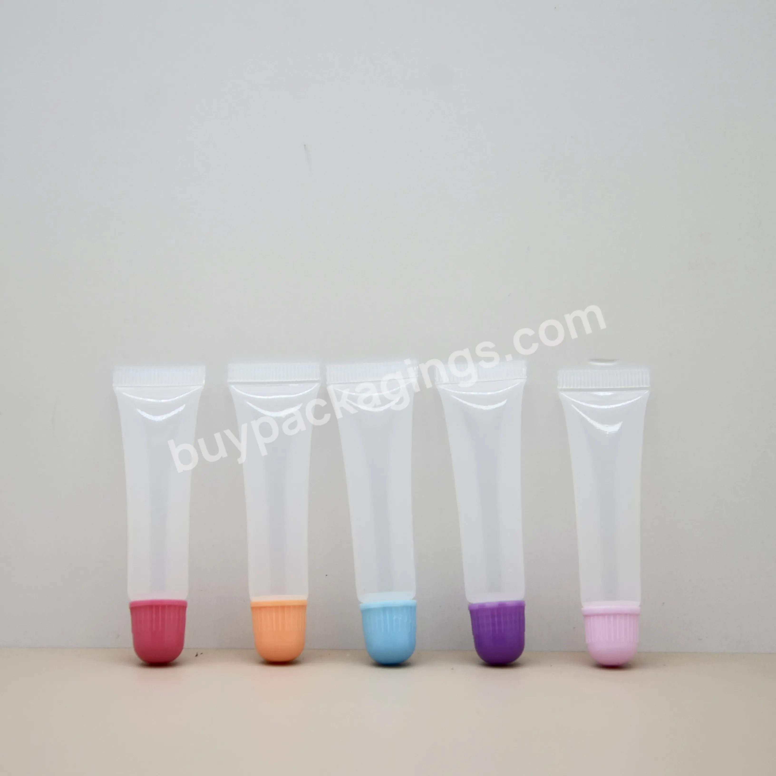 Custom Colorful Unique Eye Cream Lipgloss Tube Empty Cosmetic Container Packaging Clear Pink 8ml Lip Gloss Tube