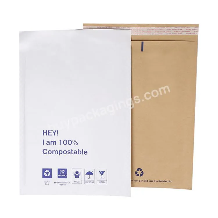 Custom Compostable Honeycomb Padded Kraft Paper Wrap Express Envelope Biodegradable Shockproof Mailers Shipping Packaging Bags