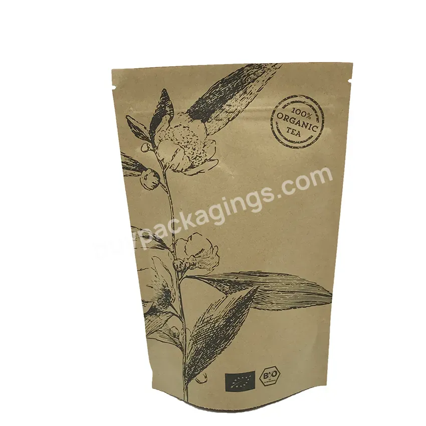 Custom Compostable Kraft Paper Dry Food Fertilizer Packaging Seed Paper Bags Pouch