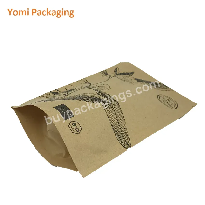 Custom Compostable Kraft Paper Dry Food Fertilizer Packaging Seed Paper Bags Pouch