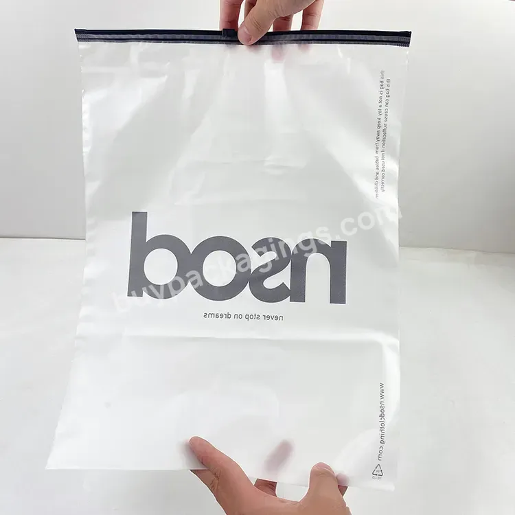 Custom Compostable White Matte Frosted Zip Seal Ziplock Plastic Packaging Bags For Clothing