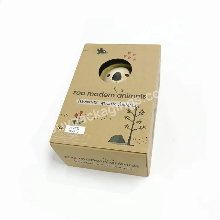 Custom Corrugated Cardboard Paper Doll Toy Packaging Window Recycled Kraft Paper Gift Box