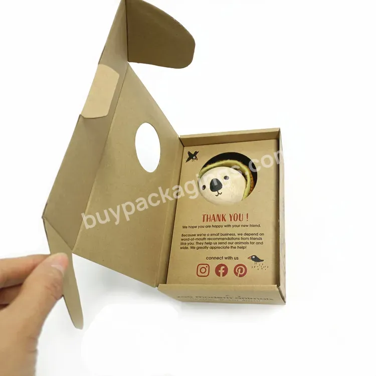 Custom Corrugated Cardboard Paper Doll Toy Packaging Window Recycled Kraft Paper Gift Box