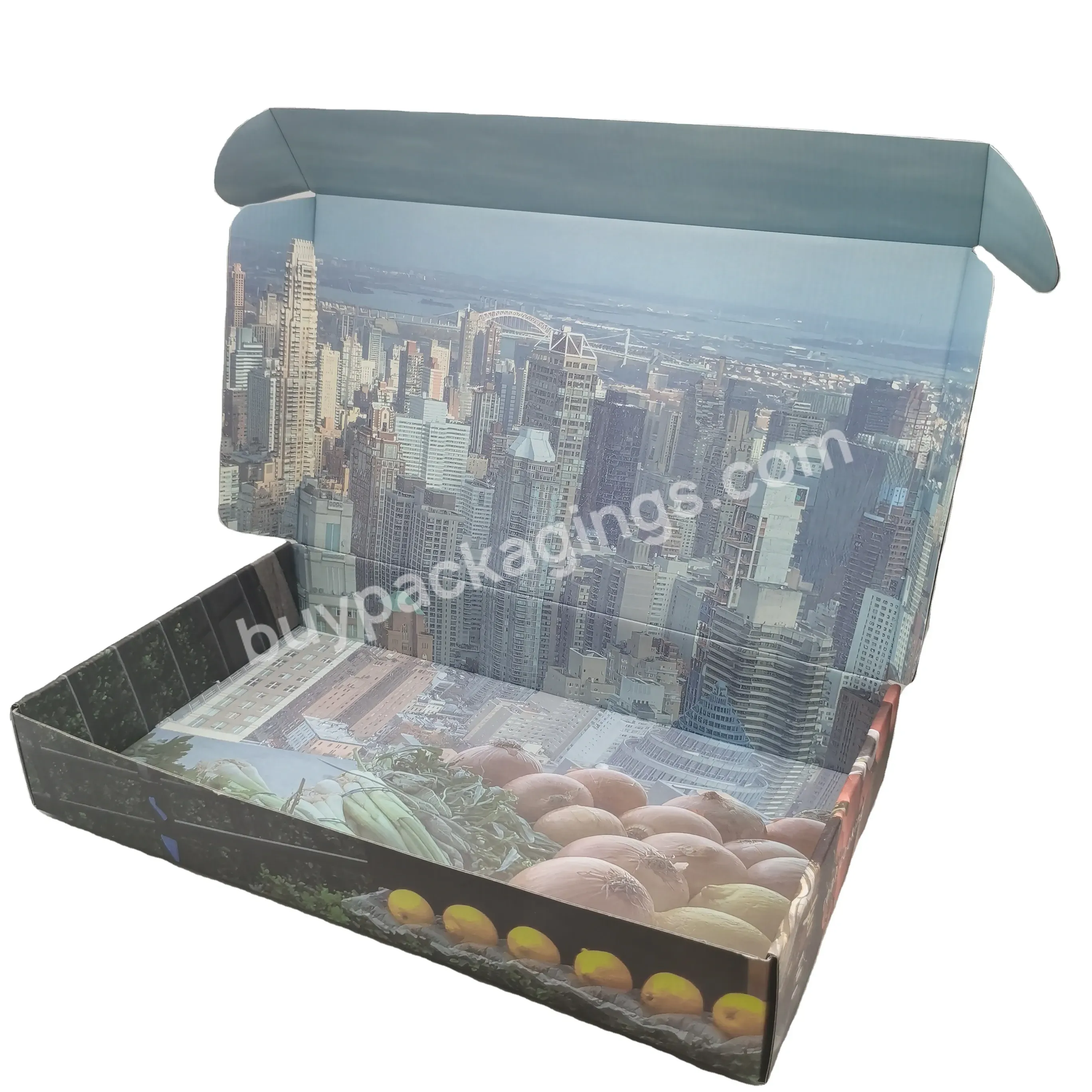 Custom Corrugated Paper Packaging Box Strong Food Mailer Box Shipping Box For Vegetable And Fruit