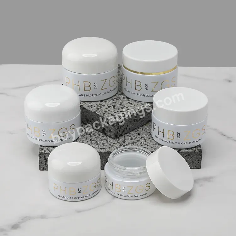 Custom Cosmetic Cream 20g 30g 50g White Round Bottom Vials Sample Small Cream Glass Jar - Buy 10 Grams Cream Jar,Cosmetic Sample Container,Mini Cosmetic Jar.