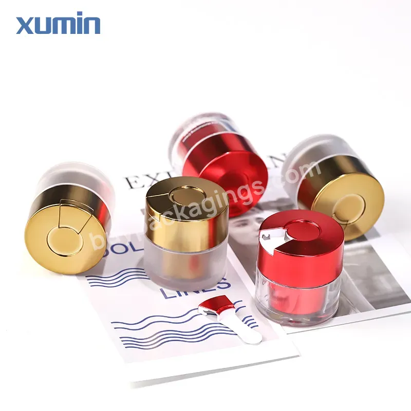 Custom Cosmetic Face Cream Eye Cream Skin Cream Jar 15g Jar With Lid Red And Gold Cosmetic Jar With Spoon Container