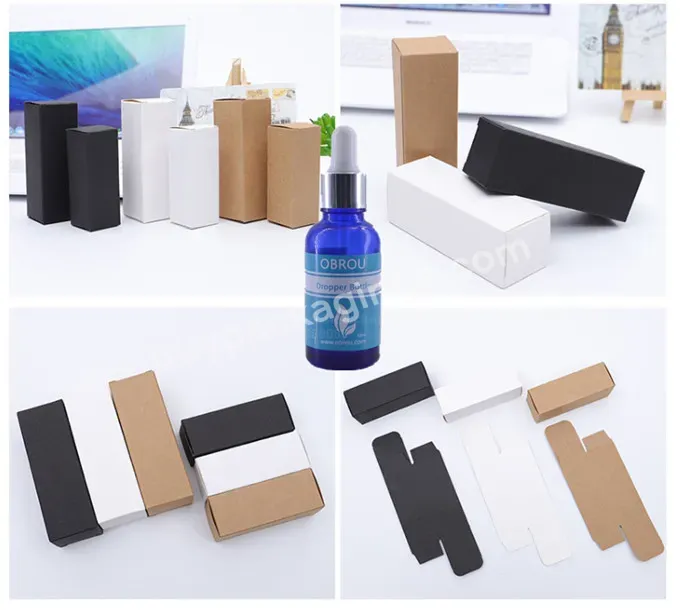 Custom Cosmetic Glass Dropper Essential Oil Bottle Carton Cardboard Boxes Paper Box Packaging For Packing Box With Logo Design