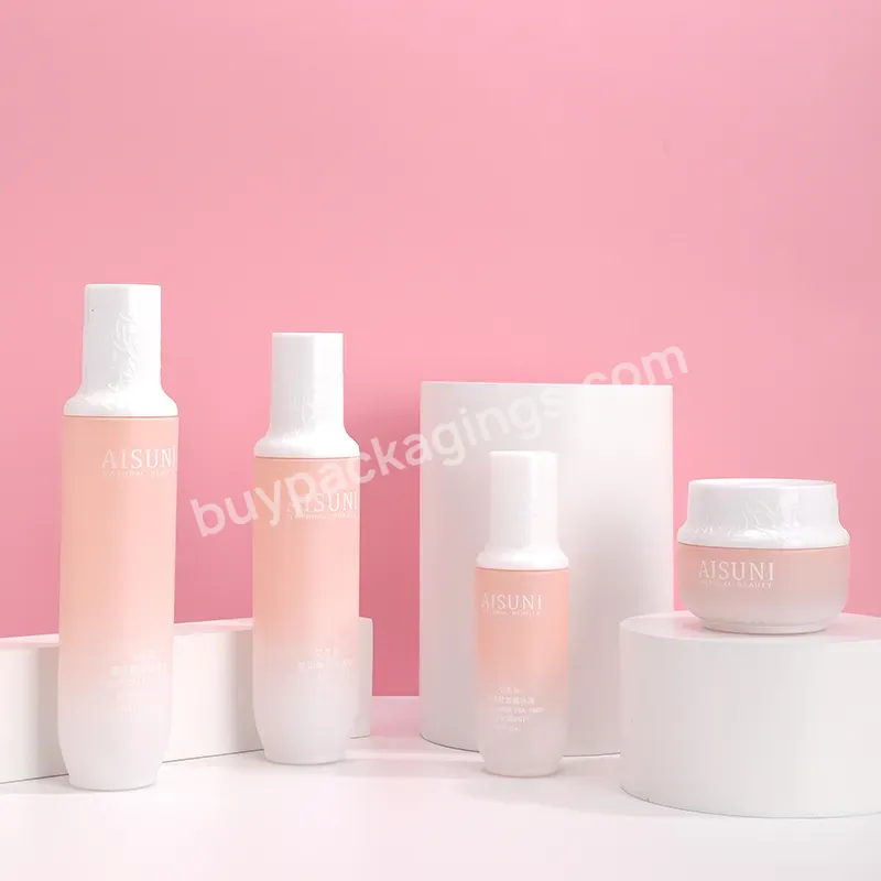 Custom Cosmetic Packaging 50g 120ml 100ml 40ml Luxury Glass Face Cream Jars 100 Ml Pump Lotion Beauty Glass Lotion Bottle